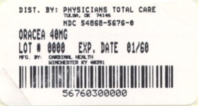 Image Of Oracea 40 mg Package Label (Oracea 40 mg Package Label)